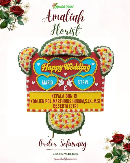 Papan Bunga Pernikahan Teluk Dalem